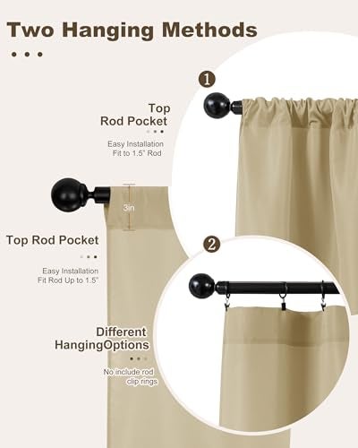 HolidayIdeas Outdoor Patio Curtains Waterproof with Rod Pocket 6 Pcs 54x84 Inch- Protect Privacy & Weatherproof Balcony Outdoor Curtains for Apartments,Porch, Pergola, Sliding Glass Door, Cream - Image 3