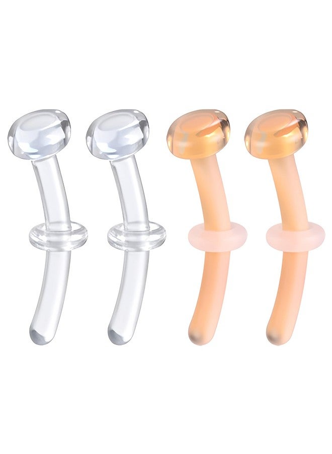 BodyAce 4Pcs Glass Piercing Retainers Nose Rings Studs 14G 16G 18G Curved Tragus Earrings Cartilage Conch Helix Retainer Belly Nose Piercing Jewelry for Men Women [Curved Bar14G(1.6mm);BL:8mm] - Image 1