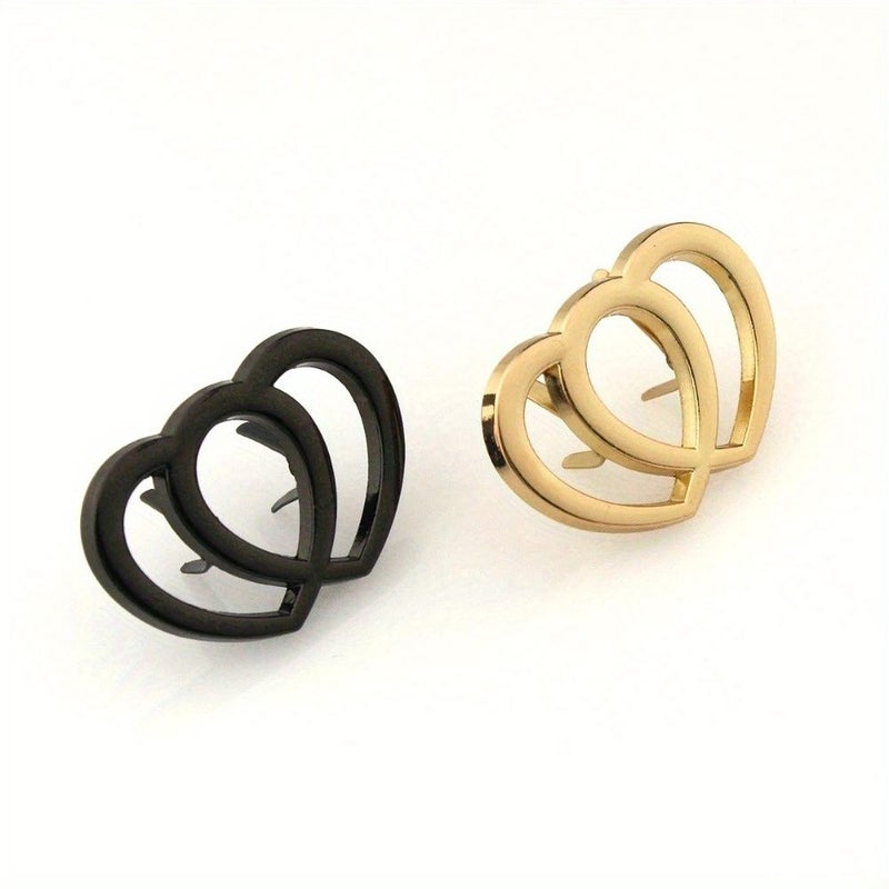 Light Golden 3Pcs Metal Heart Buckle for Bag Clothes Shoes Sewing Fastener - Image 5