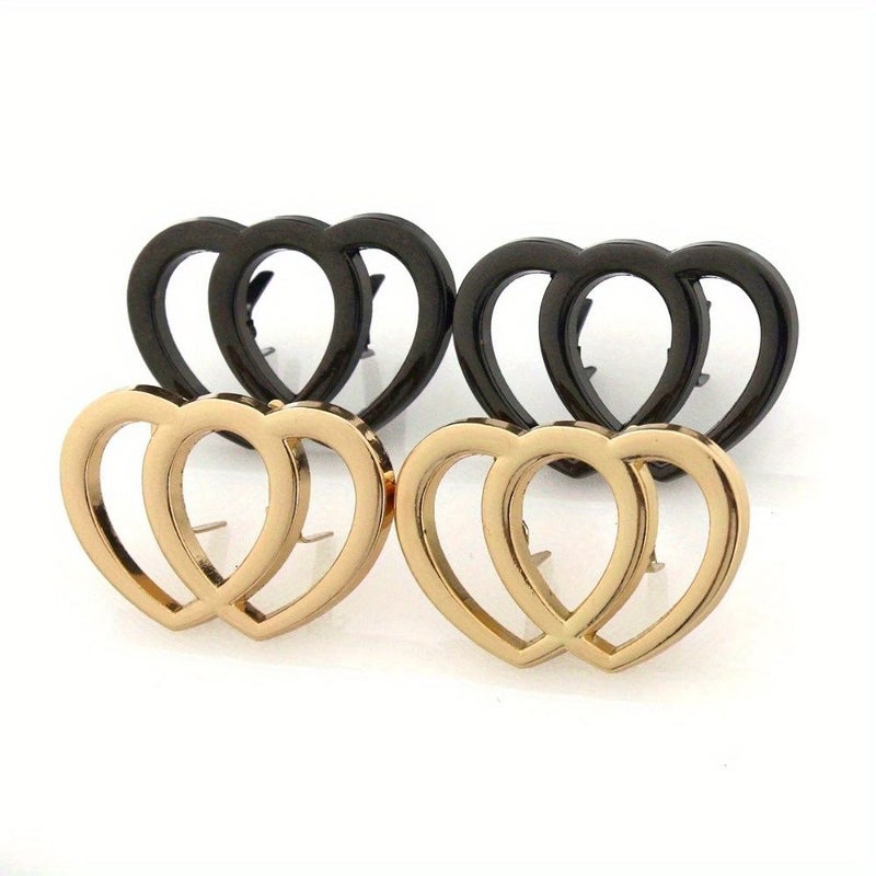 Light Golden 3Pcs Metal Heart Buckle for Bag Clothes Shoes Sewing Fastener - Image 2
