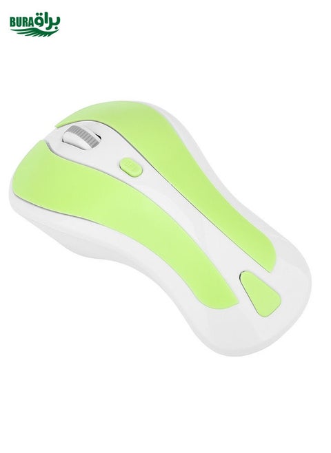 PR-01 1600 DPI 7 Keys Flying Squirrel Wireless Mouse 2.4G Gyroscope Game Mouse(White Green)