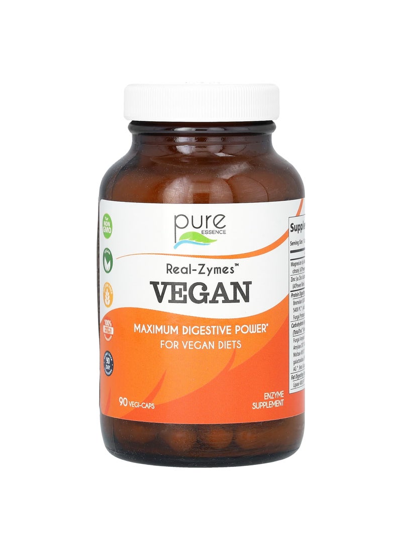 Pure Essence Real-Zymes, Vegan, 90 Vegi-Caps