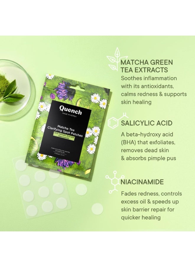 كوينش QUENCH BOTANICS لصقات الشاي الأخضر (ماتشا) المنقية لحب الشباب - 12 لصقة - Image 4