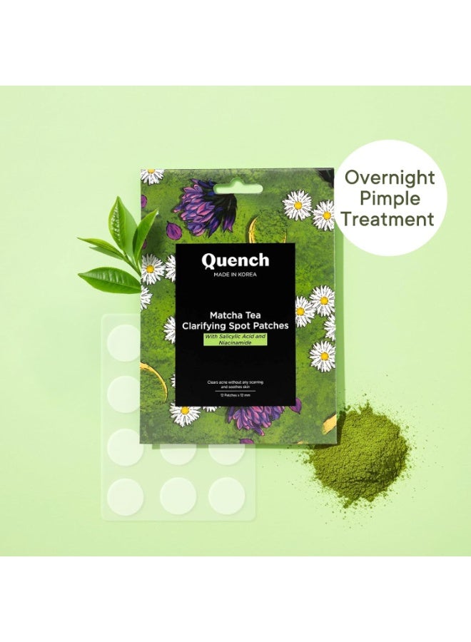 كوينش QUENCH BOTANICS لصقات الشاي الأخضر (ماتشا) المنقية لحب الشباب - 12 لصقة - Image 2