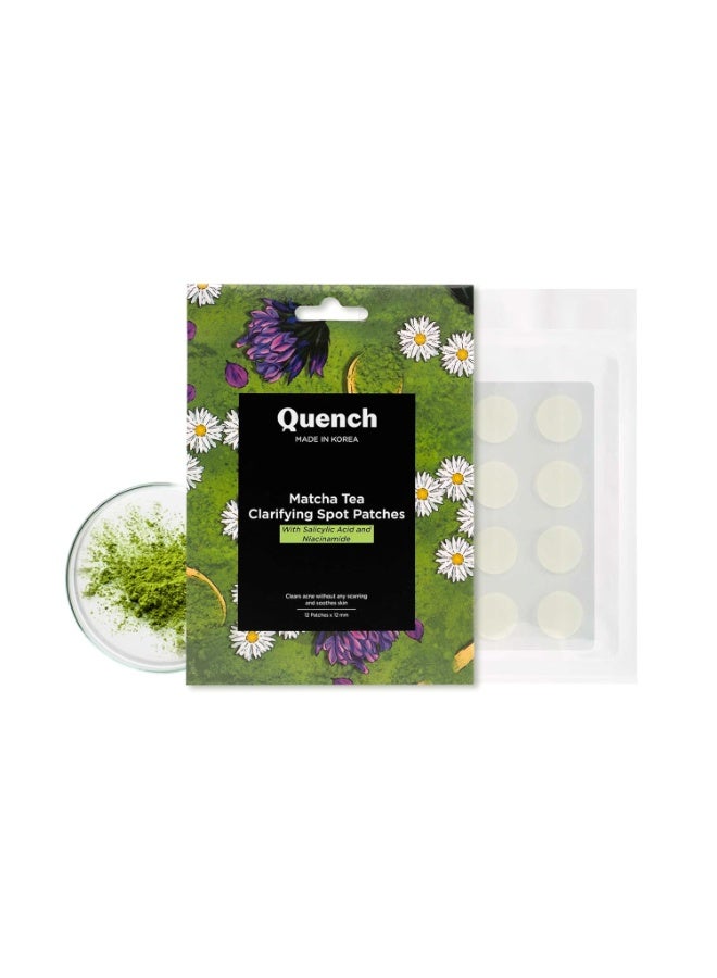 كوينش QUENCH BOTANICS لصقات الشاي الأخضر (ماتشا) المنقية لحب الشباب - 12 لصقة - Image 1