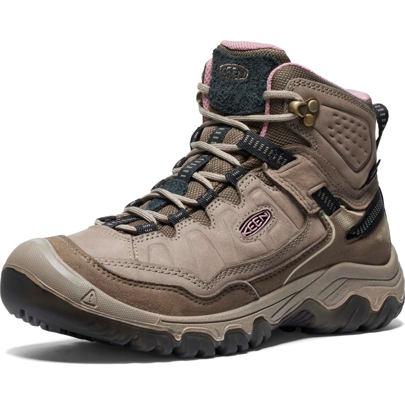 KEEN Women's Targhee 4 Mid Height Durable Comfortable Waterproof Hiking Boots, Brindle/Nostalgia Rose, 10 - Image 1