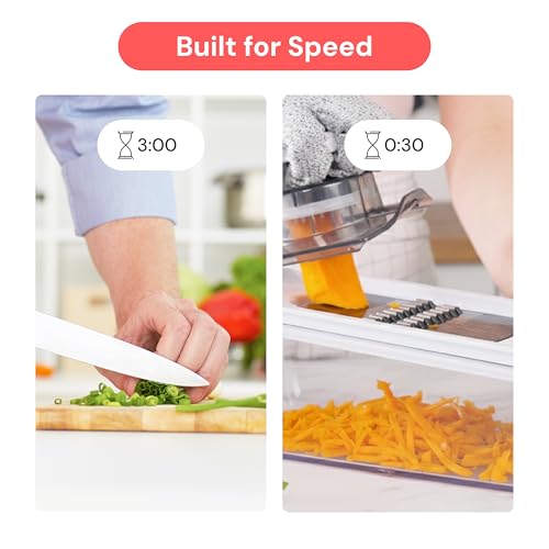 Fullstar Mandoline Slicer Spiralizer Vegetable Slicer - 6 in 1 Food Slicer Vegetable Spiralizer - Potato Slicer Zoodle Maker Veggie Spiralizer - Slicers for Fruits and Vegetables Onion Slicer BPA Free - Image 3