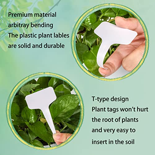 Xgunion 200pcs 4 Inch T-Type Plant Name Tags - Waterproof Plastic Garden Labels with Permanent Marking Pen - Image 4