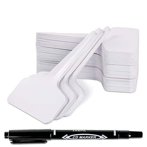 Xgunion 200pcs 4 Inch T-Type Plant Name Tags - Waterproof Plastic Garden Labels with Permanent Marking Pen - Image 1