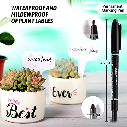 Xgunion 200pcs 4 Inch T-Type Plant Name Tags - Waterproof Plastic Garden Labels with Permanent Marking Pen - Image 3