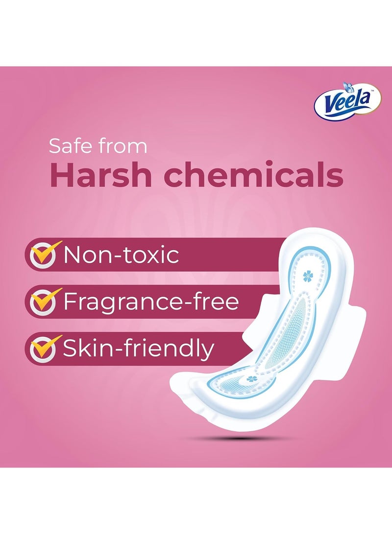 Veela Cushion Soft Maxi Pads for Women - Ultra-Soft, Breathable, and Leak-Proof Sanitary Napkins, Heavy Flow Feminine Hygiene Pads (REGULAR, 12, count) - Image 3