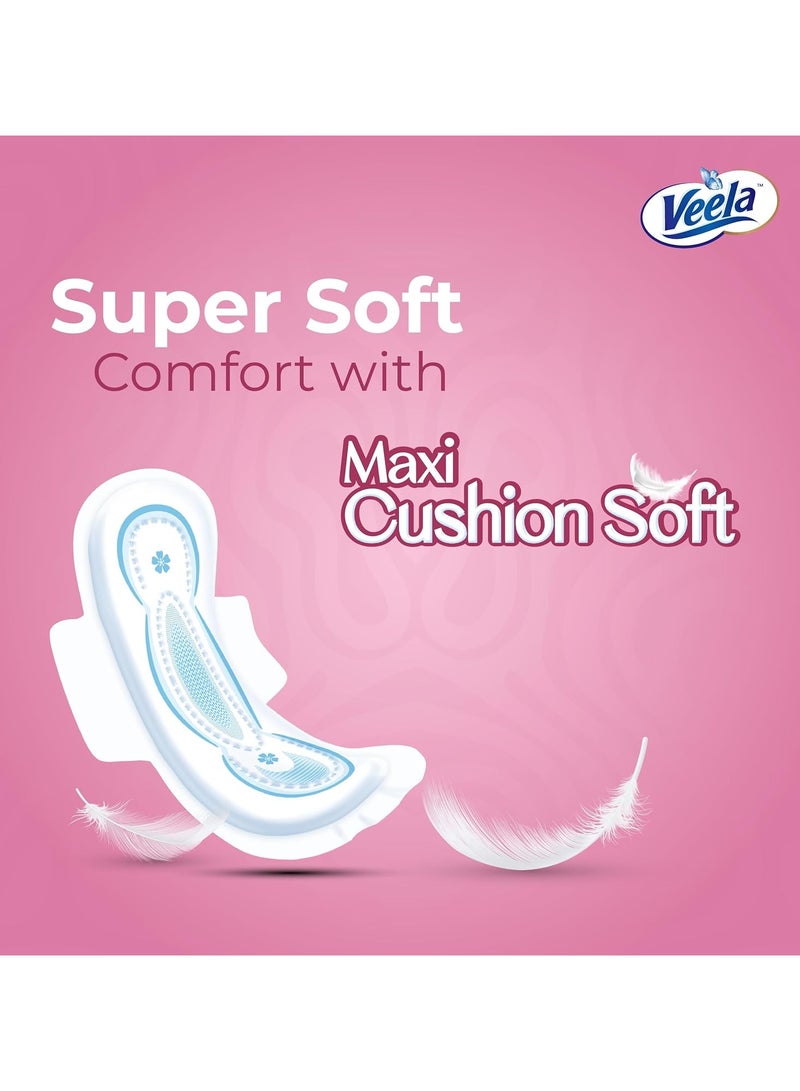 Veela Cushion Soft Maxi Pads for Women - Ultra-Soft, Breathable, and Leak-Proof Sanitary Napkins, Heavy Flow Feminine Hygiene Pads (REGULAR, 12, count) - Image 2