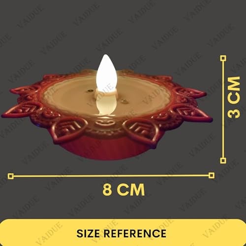 BELLOX ENTERPRISE Bellox 16 Pcs Lotus Water Sensor Diya Lights Electric Flameless Smokeless, E-LED Diyas Eco-Friendly for Puja Warm Ambient Lights Home Decor Diwali Festivals Decoration New Year - Image 2