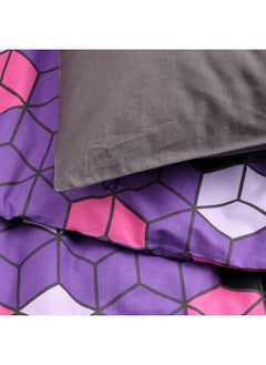 erorex Duvet cover and pillowcase, purple/black patterned, 150x200/50x80 cm  - Image 5