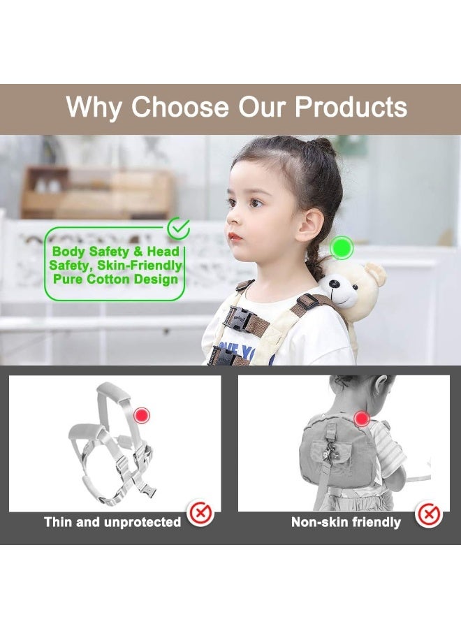 Berhapy New Berhapy 3 in 1 Bear Toddler Safety Harness Backpack, Children's Walking Leash Strap for Boys and Girls (super soft bear) - Image 4