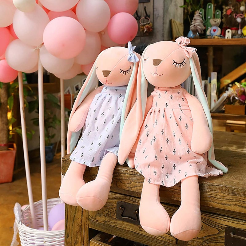 comfrt Easter Decorations Easter Bunny Stuffed Animal, 22Inchs Long Ear Bunny Rabbit Easter Cartoon Toy Dolls, Cute Easter Bunny Plush, Holiday & Birthday Party Gifts for Kids Boys Girls (Pink/22Inch) - Image 3