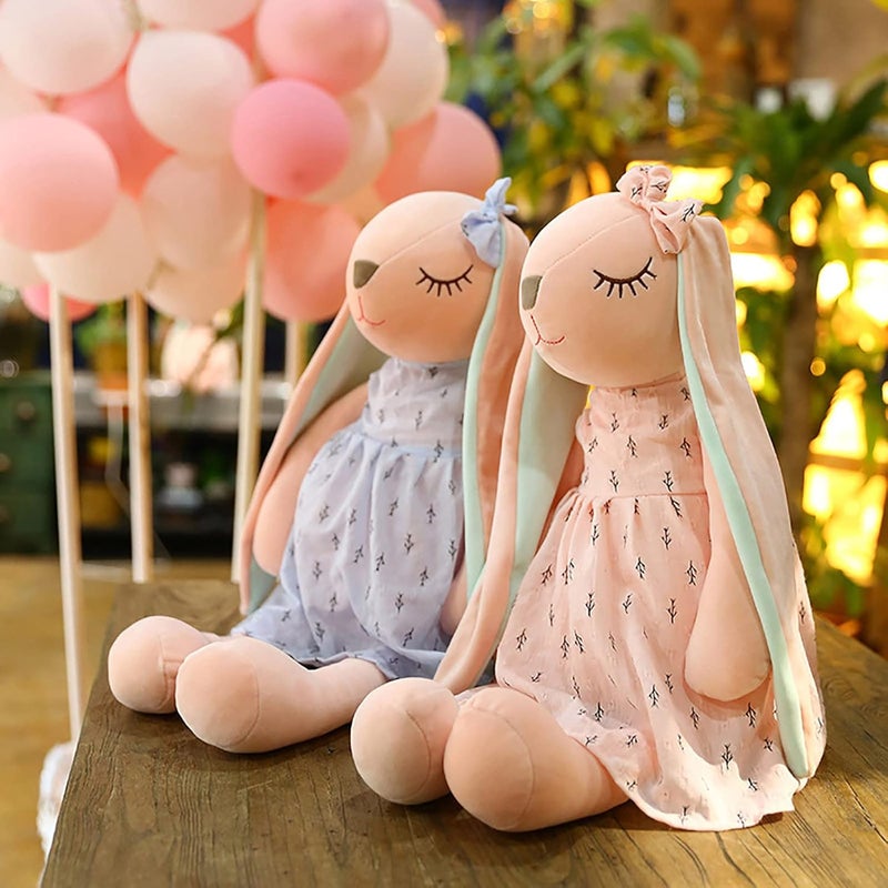 comfrt Easter Decorations Easter Bunny Stuffed Animal, 22Inchs Long Ear Bunny Rabbit Easter Cartoon Toy Dolls, Cute Easter Bunny Plush, Holiday & Birthday Party Gifts for Kids Boys Girls (Pink/22Inch) - Image 2