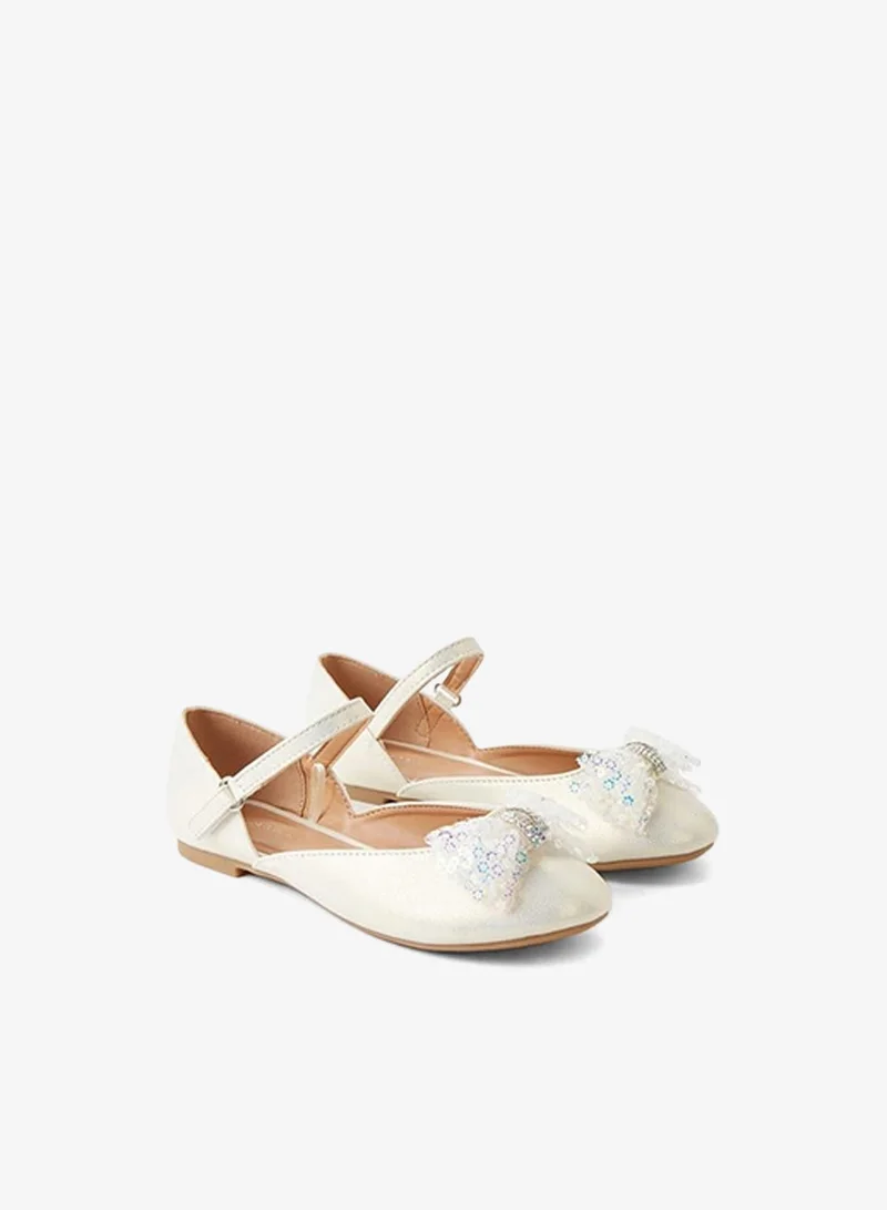 Flora Bella By Shoexpress Girls Hook And Loop Ballerina Shoes