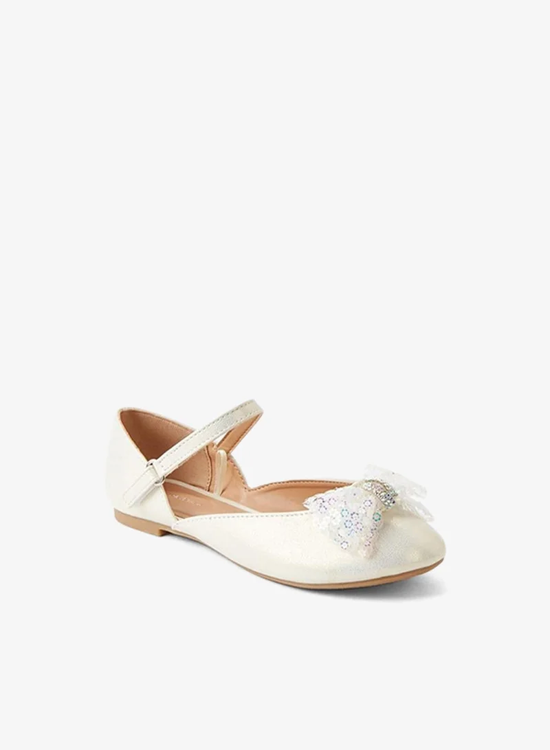 Flora Bella By Shoexpress Girls Hook And Loop Ballerina Shoes
