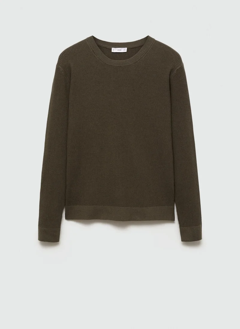 Mango Man Ribbed Crew Neck Sweater