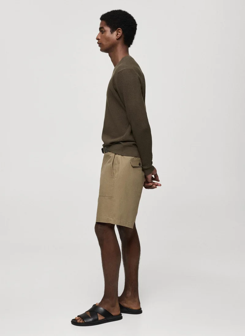 Mango Man Ribbed Crew Neck Sweater