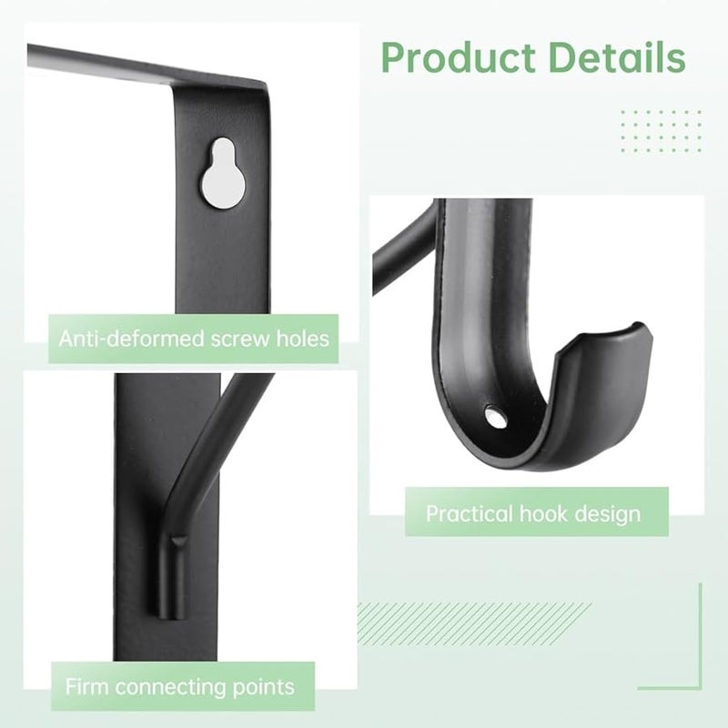 Forged Steel Floating Shelf Brackets 4 Pcs Rustic Black 10 8 X 10 8 Inches - Image 4