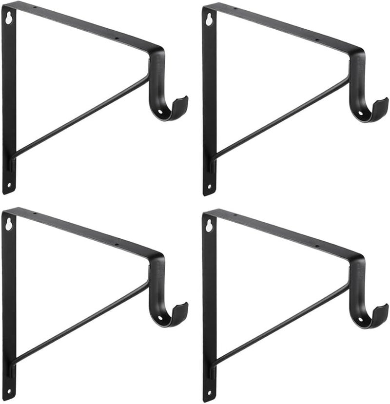Forged Steel Floating Shelf Brackets 4 Pcs Rustic Black 10 8 X 10 8 Inches - Image 5