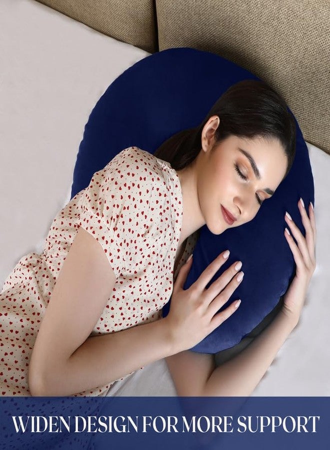 Dormyo Breast Feeding Pillow for New Born Baby - Nursing Pillow for Breastfeeding - Multifunction Pillow with Water Resistant Velvet Cover Filled with 1Kg Microfibre Blue (22" x 21.5") - Image 4