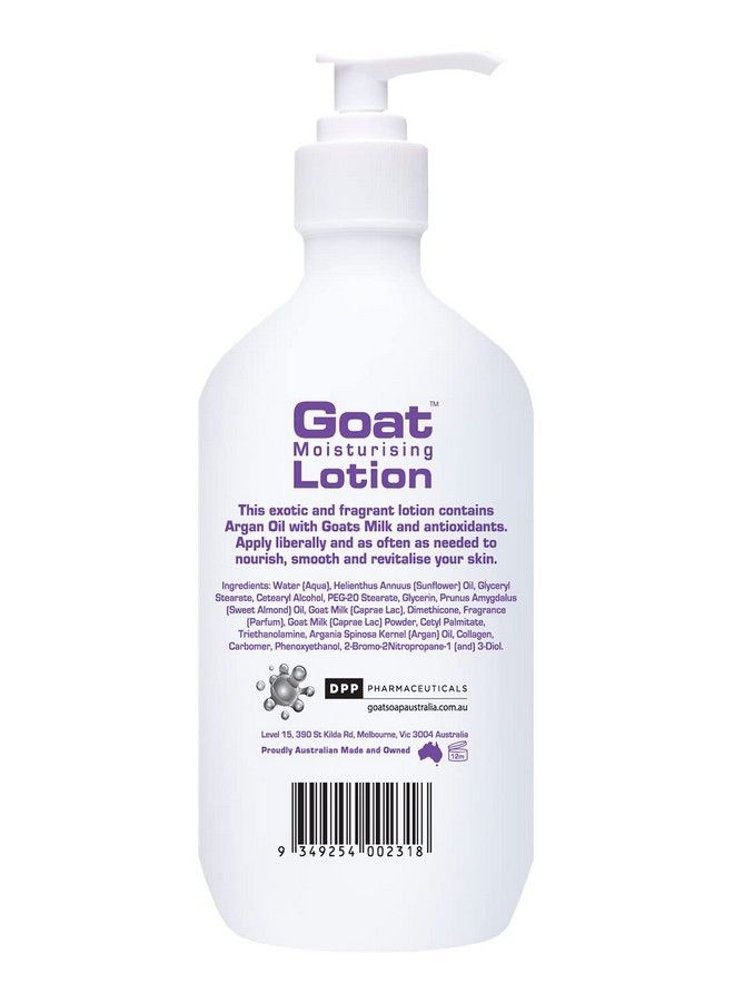 goat Moisturising Lotion Milk Lotion Hydrating Non Greasy Enriched Milk Almond Oil Sunflower Extract Unisex Suitable For Dry Itchy Or Sensitive Skin Made In Australia 500Ml Argan Oil  - Image 3
