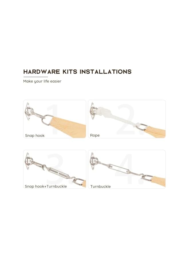 The Bros Waterproof Sun Shade Sail for Patios 420D Polyester Fabric Cloth, 98% UV Block Outdoor Awning Shelter for Commercial, Backyard, Garden, Deck, Hardware Kit Included(Square, 3 * 4 m) - Image 5