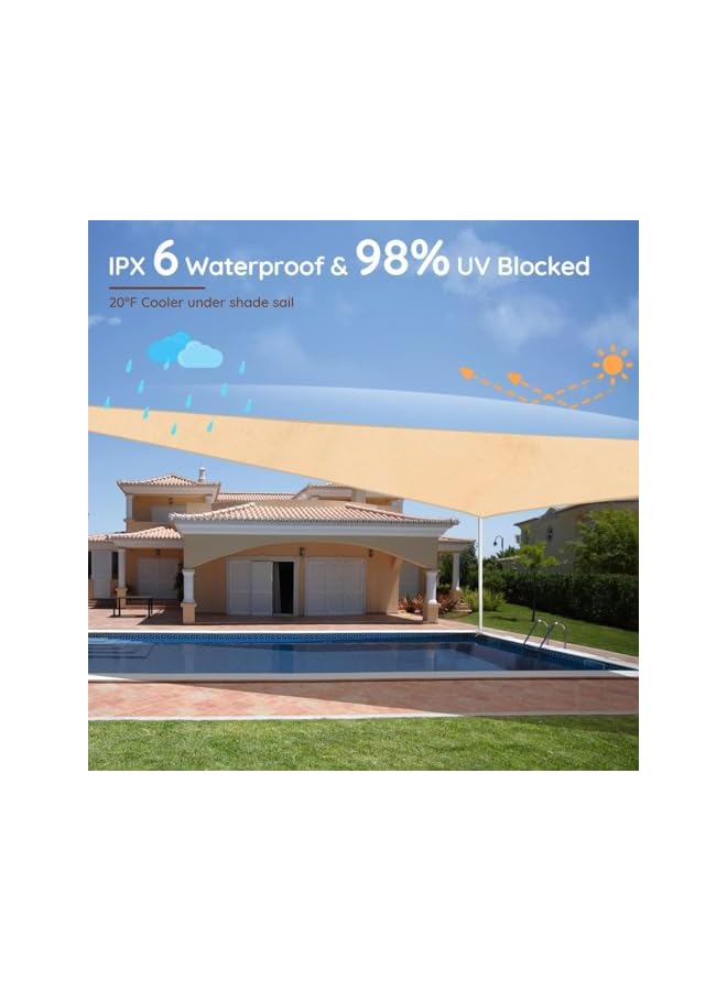 The Bros Waterproof Sun Shade Sail for Patios 420D Polyester Fabric Cloth, 98% UV Block Outdoor Awning Shelter for Commercial, Backyard, Garden, Deck, Hardware Kit Included(Square, 3 * 4 m) - Image 2