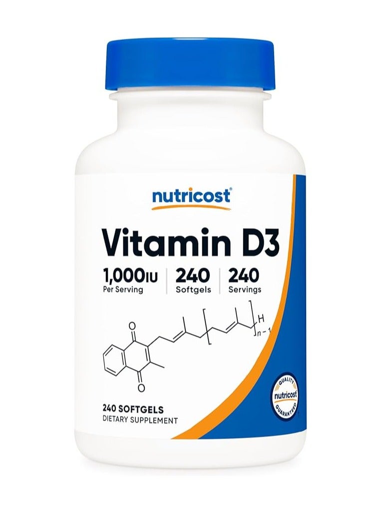 نيوتريكوست فيتامين د3 1000 وحدة دولية، 240 كبسولة هلامية - Image 1
