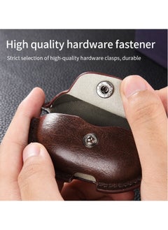 NIBEMINENT Case for Huawei Free Clip,PU Leather Earphone Case Headset Protector Cover with Keychain Black  - Image 4