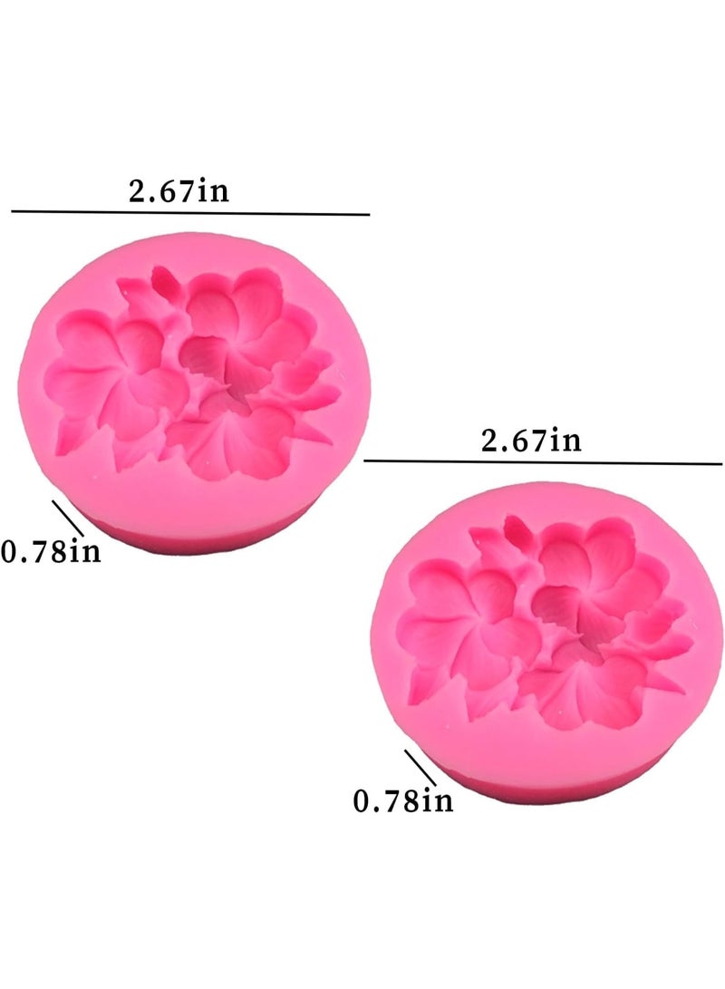 عبوة 2 من قوالب السيليكون 3D لشكل الزهور لصنع الشموع والصابون والرزين والفوندان وتزيين الكعك - Image 3