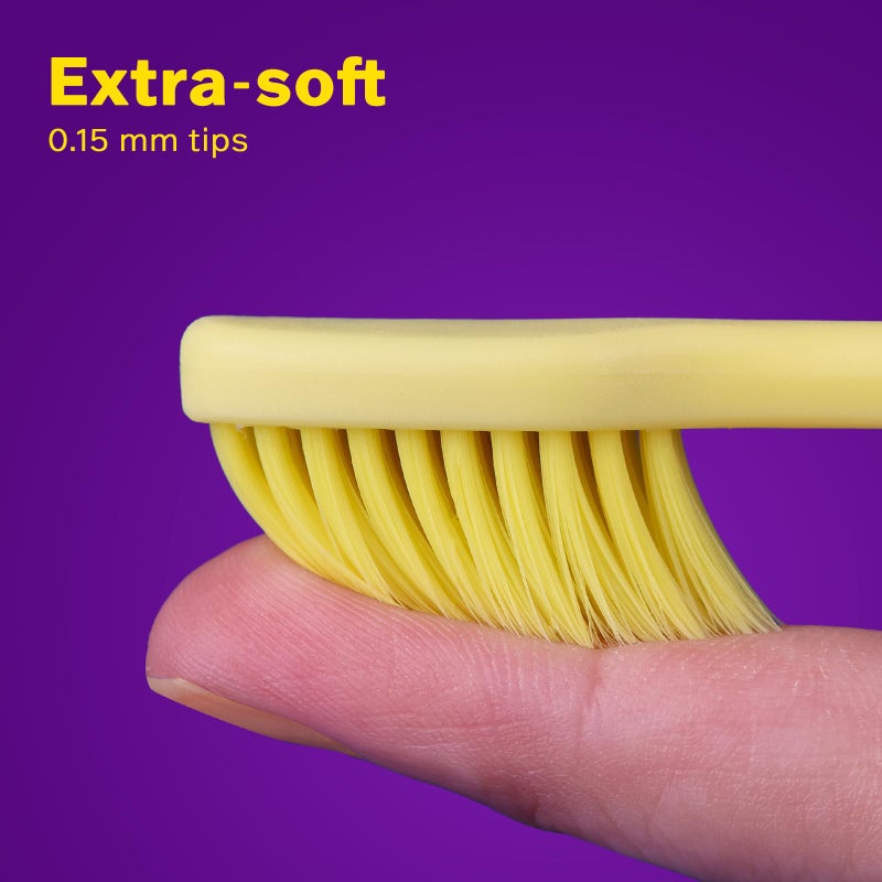 Tonochi Max Extra Soft Toothbrush for Adults with Sensitive Gums, Soft Bristle Toothbrushes, Wide Head for Back Teeth, Ergonomic Non-Slip Grip, BPA Free, Individually Wrapped, 4 Pack, Macaron Set - Image 3