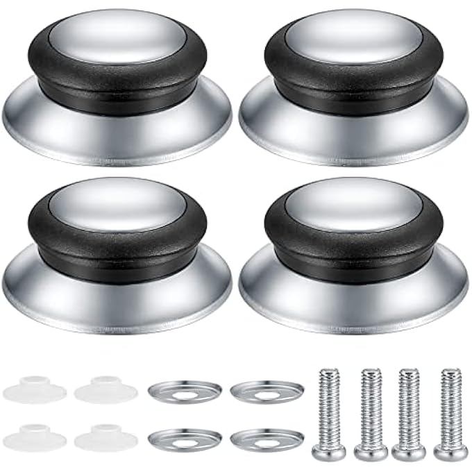 KASTWAVE Pot Lid Knobs 4 Pcs Universal Pot Lid Handle Covers Heat Resistant Kitchen Cookware Pan Lid Cover Hand Grip Replacement Knobs Handles For Frying Pan Saucepan Lid Cover Handles Knobs - Image 1