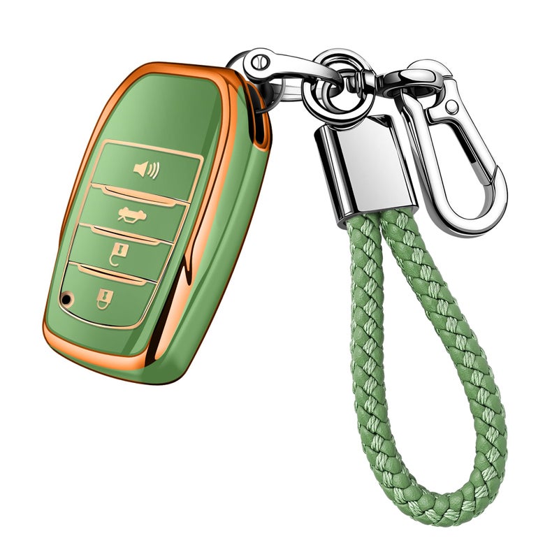 JOYEAR for Toyota Key Fob Cover with Key chain Compatible with 20252026 Camry 4Runner20192026 Land CruiserMirai20212026 Venza Hilux Grand Highlander Tundra BZ4XCorollaPriusGoldGreen - Image 3