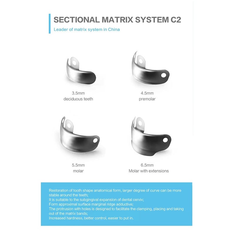 Dental Sectional Matrix System Autoclavable Contoured Bands Nickel Titanium Clamp Ring D2 Set Box - Image 4