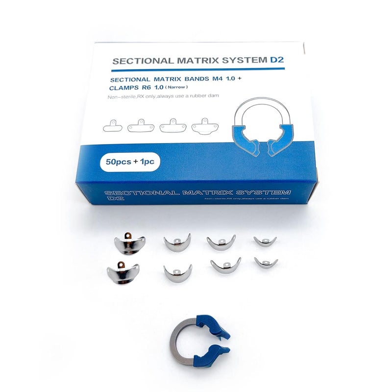 Dental Sectional Matrix System Autoclavable Contoured Bands Nickel Titanium Clamp Ring D2 Set Box - Image 2