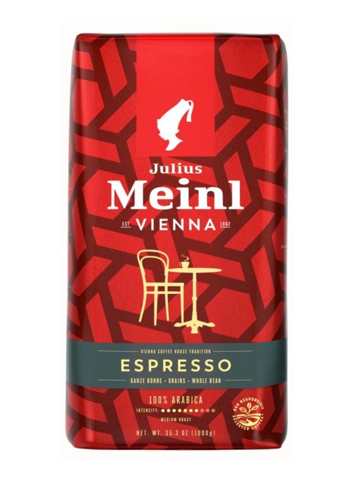 JULIUS MEINL - Julius Meinl Vienna Espresso Whole Beans Coffee, Medium Roast, 100% Arabica, Intensity 7, 1000g - Image 1