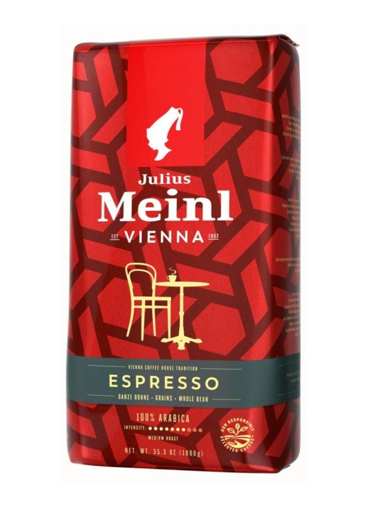 JULIUS MEINL - Julius Meinl Vienna Espresso Whole Beans Coffee, Medium Roast, 100% Arabica, Intensity 7, 1000g - Image 1