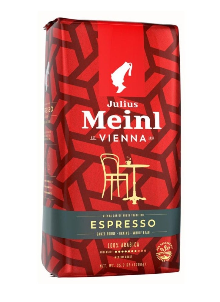 JULIUS MEINL - Julius Meinl Vienna Espresso Whole Beans Coffee, Medium Roast, 100% Arabica, Intensity 7, 1000g - Image 1