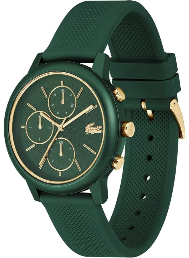 لاكوست ساعة كوارتز تناظرية متعددة الوظائف بسوار سيليكون