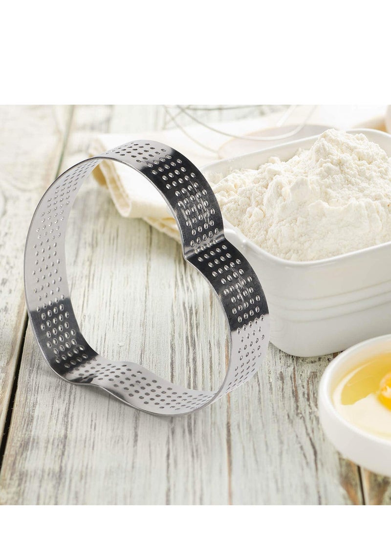 Excefore قالب سيليكون للخبز لكعكة الموس، قوالب خبز ثلاثية الأبعاد غير لاصقة، 2 حلقة تارت وقوالب حلويات على شكل قلب لصنع الشوكولاتة والكعك والبودينغ والهلام والتشيز كيك، مجموعة 8 تجاويف من 3 - Image 5