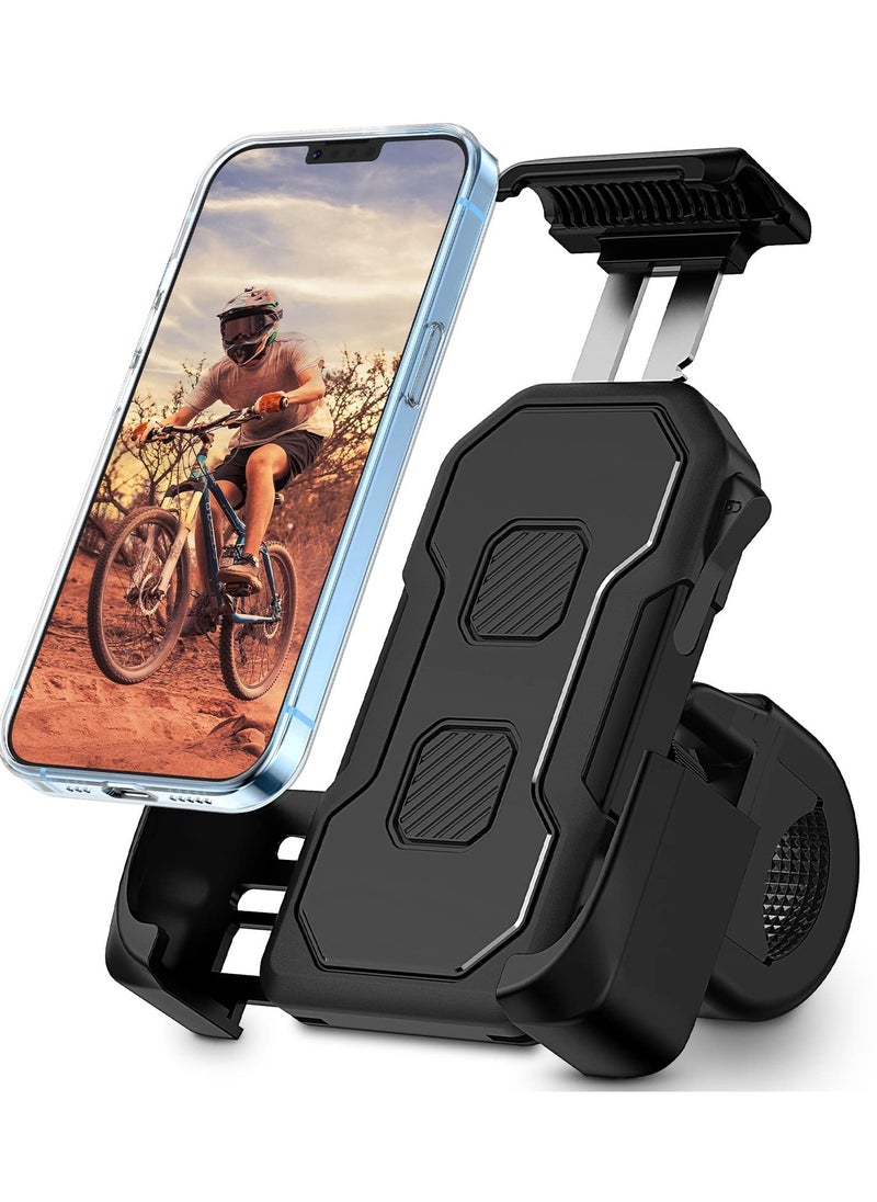 KASTWAVE - Bike Motorcycle Phone Mount Holder, for ATV/Bicycle/Stroller/Scooter with Security Lock, Non-Slip Anti-Shake Handlebar Clamp, Fit iPhone 13 Pro Max / 12 Pro Max / 11 / Cellphone 4.5 in-7in - Image 1