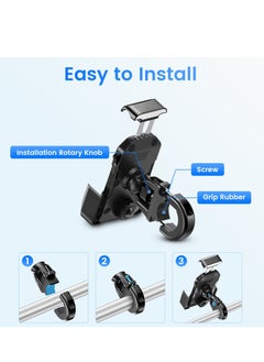 KASTWAVE Bike Motorcycle Phone Mount Holder, for ATV/Bicycle/Stroller/Scooter with Security Lock, Non-Slip Anti-Shake Handlebar Clamp, Fit iPhone 13 Pro Max / 12 Pro Max / 11 / Cellphone 4.5 in-7in  - Image 4