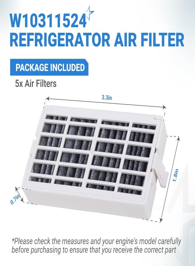 BlueStars Ultra Durable W10311524 Refrigerator Air Filter Replacement Part by Blue Stars - Exact Fit for Whirlpool & KitchenAid Refrigerators - Replaces AIR1, W10315189, W10335147 - Pack of 5 - Image 2