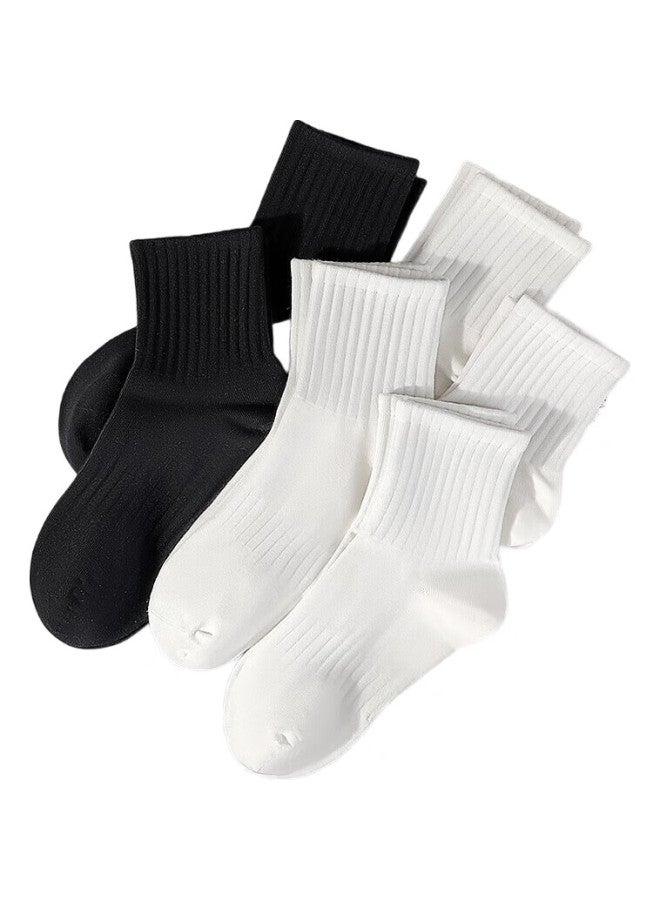 As plant Like Plant Men'S Socks, Autumn And Winter Mid-Calf Socks, 100% Pure Cotton, Antibacterial, Odor-Resistant, Black And White, Waist-Tie, Sweat-Absorbing, Breathable, Athletic Long Socks - Image 1