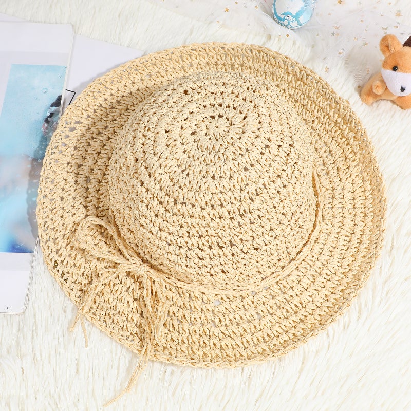 2pcs Unisex Cool Hat Beach Hat Protective for Children Kids (Beige) - Image 3
