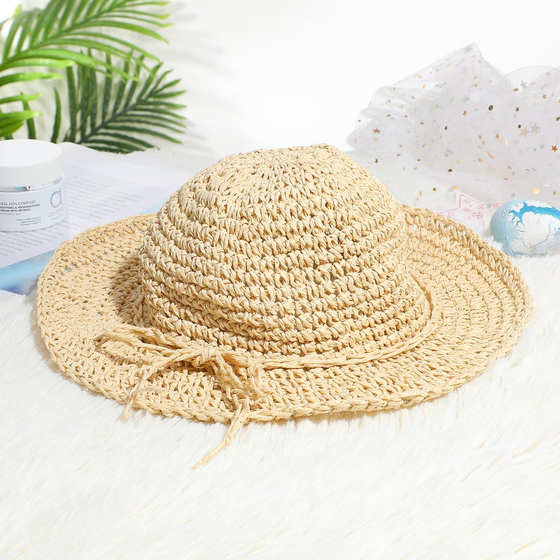 2pcs Unisex Cool Hat Beach Hat Protective for Children Kids (Beige) - Image 2